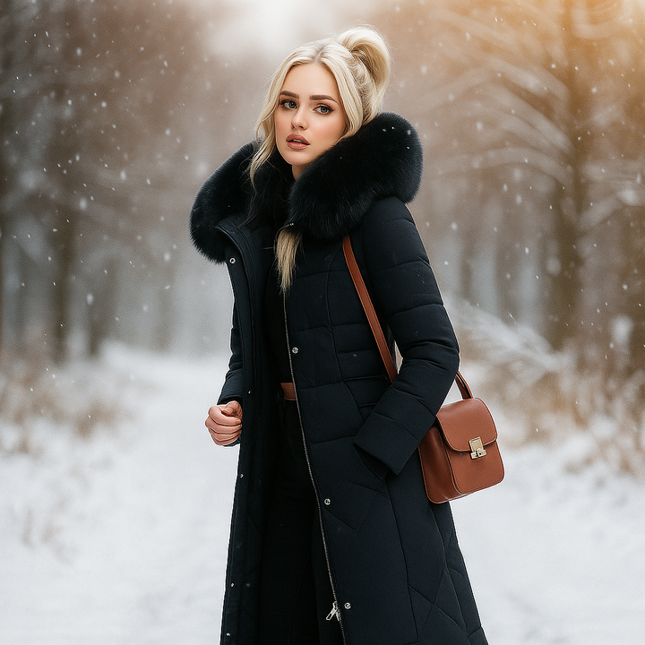 Manteau long matelassé à capuche - Isolde
