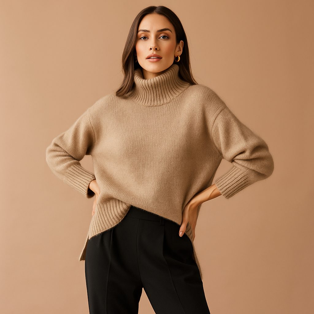 Pull à col roulé surdimensionné pour femme - Gwen