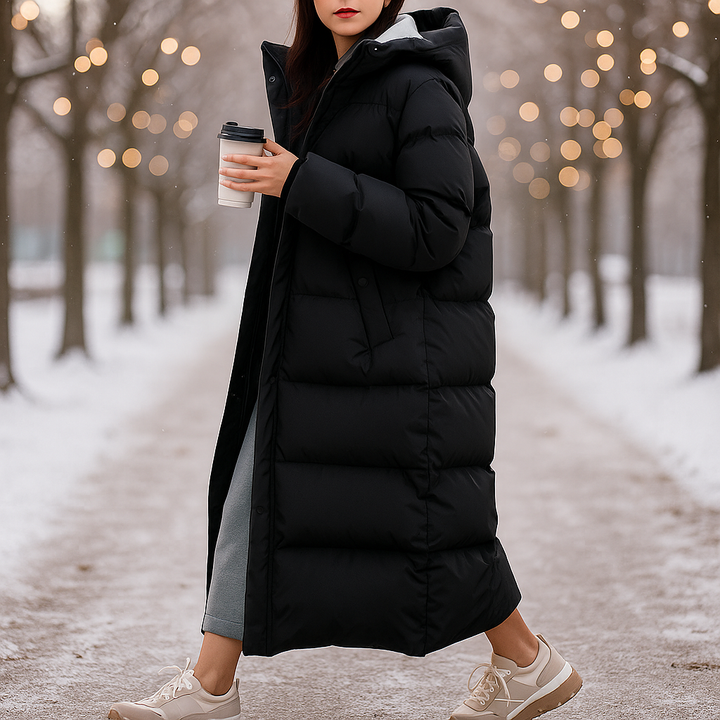 Manteau long d'hiver matelassé en blanc - Mirna