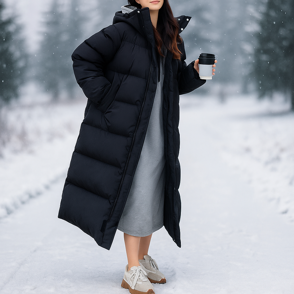 Manteau long d'hiver matelassé en blanc - Mirna