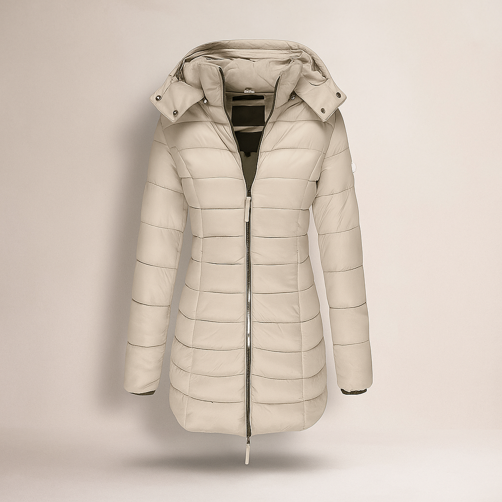 Manteau long matelassé avec capuche amovible - Mara