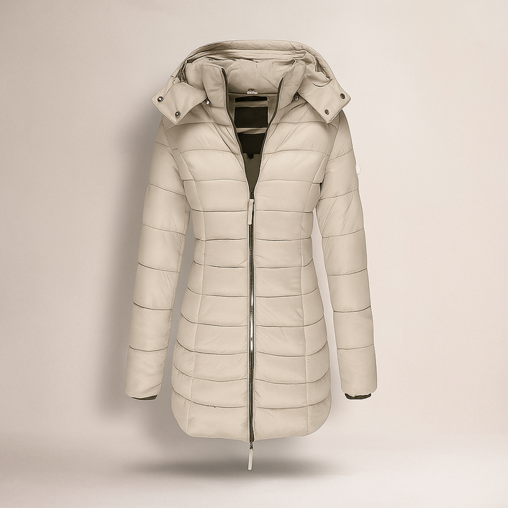 Manteau long matelassé avec capuche amovible - Mara