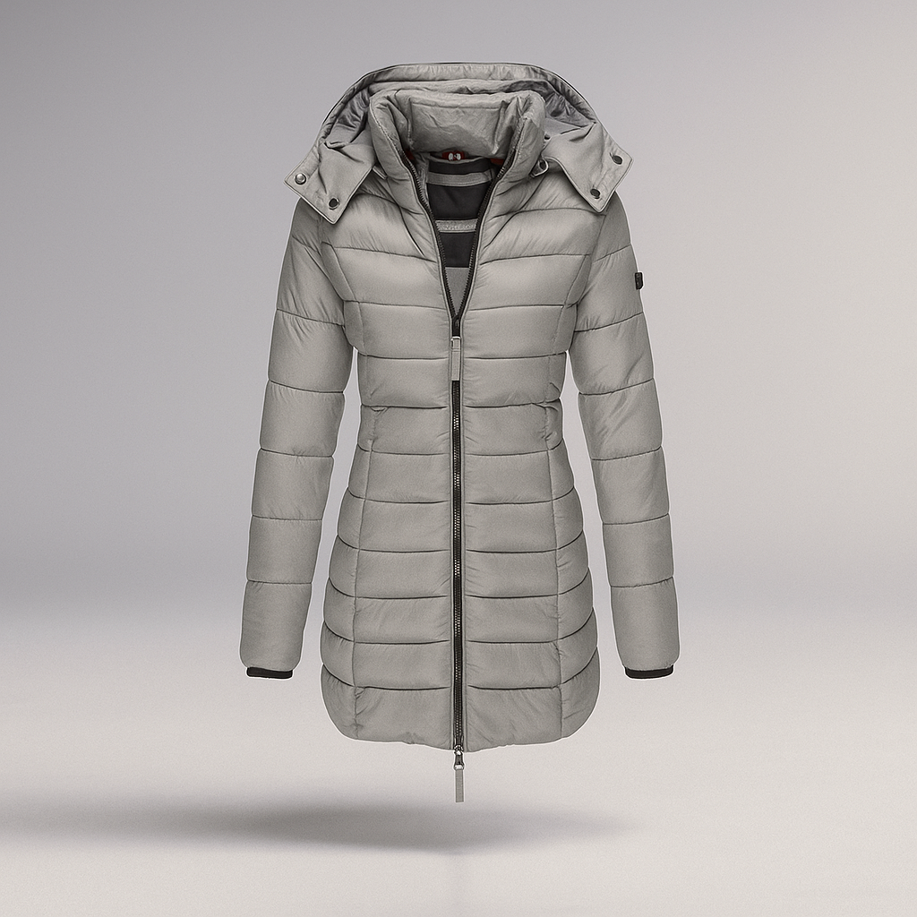 Manteau long matelassé avec capuche amovible - Mara