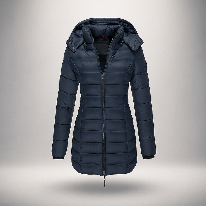 Manteau long matelassé avec capuche amovible - Mara
