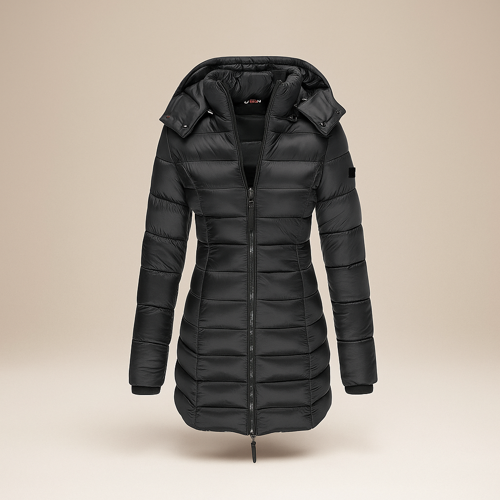 Manteau long matelassé avec capuche amovible - Mara