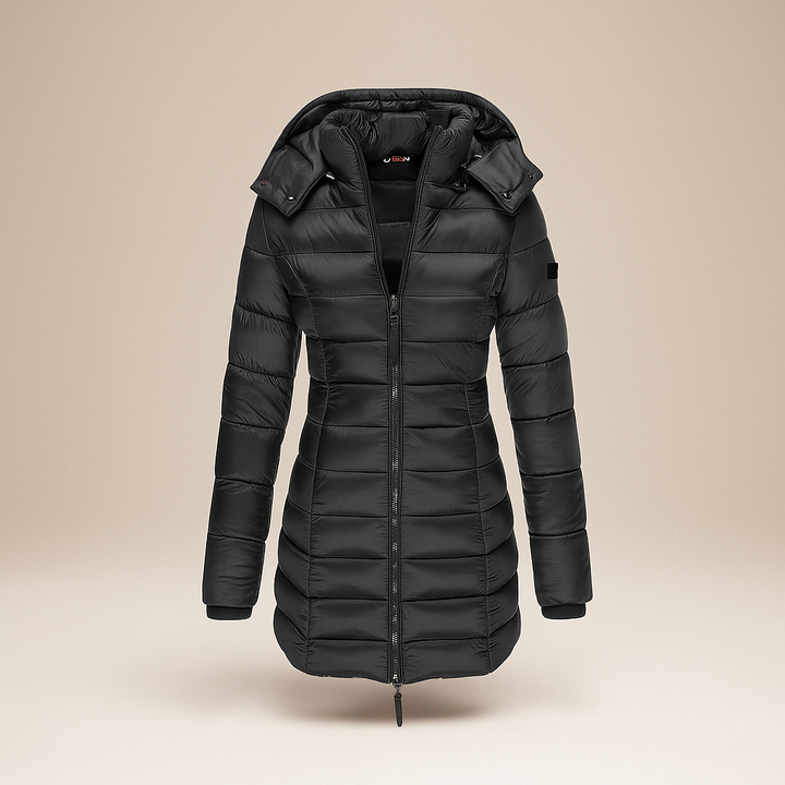 Manteau long matelassé avec capuche amovible - Mara