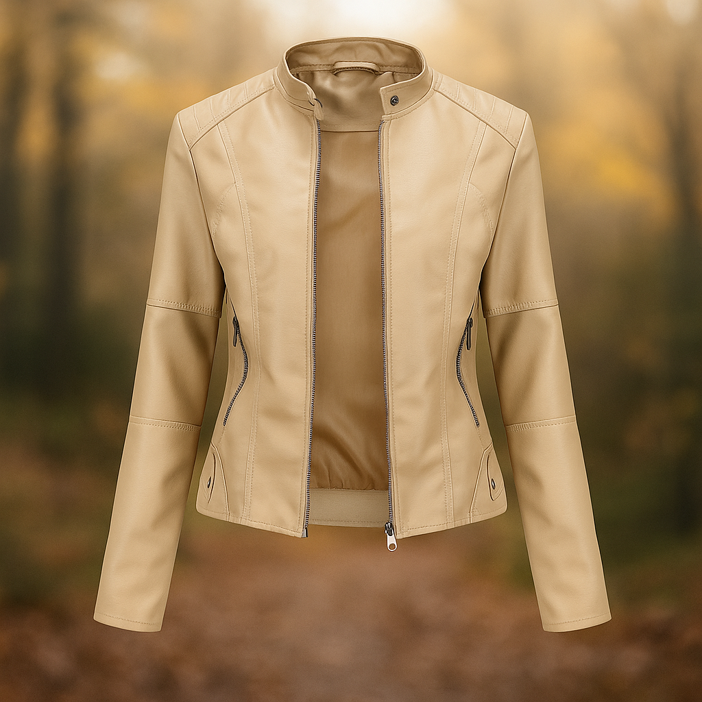 Veste en cuir style motard pour femme - Annelise