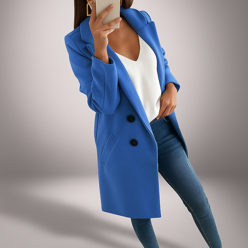 Manteau pour femme à revers de style moderne et élégant - Irina