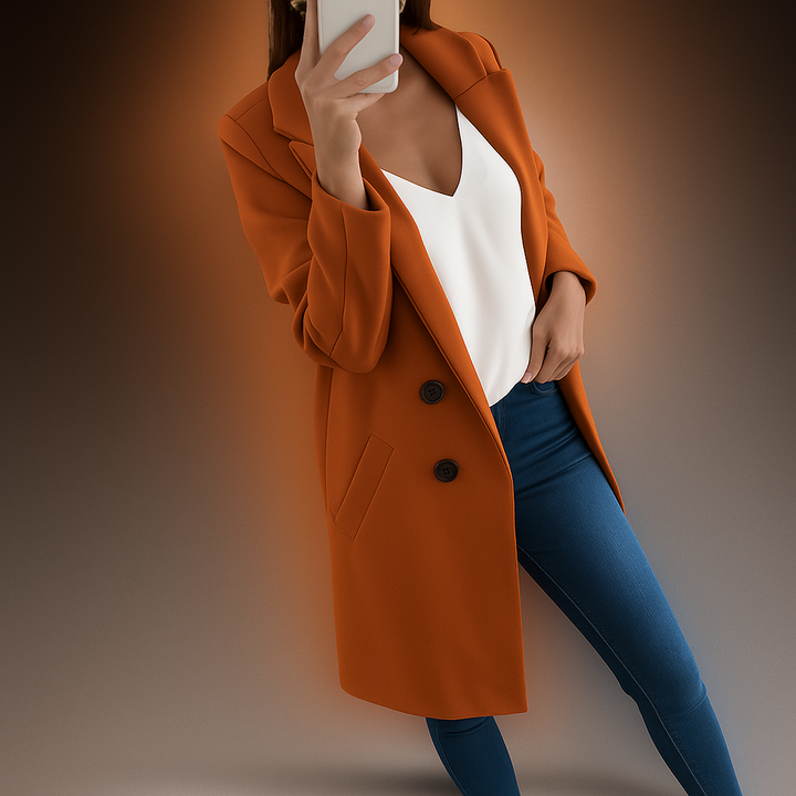 Manteau pour femme à revers de style moderne et élégant - Irina