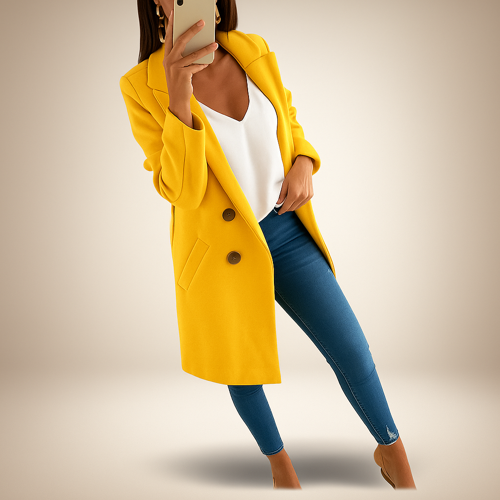 Manteau pour femme à revers de style moderne et élégant - Irina