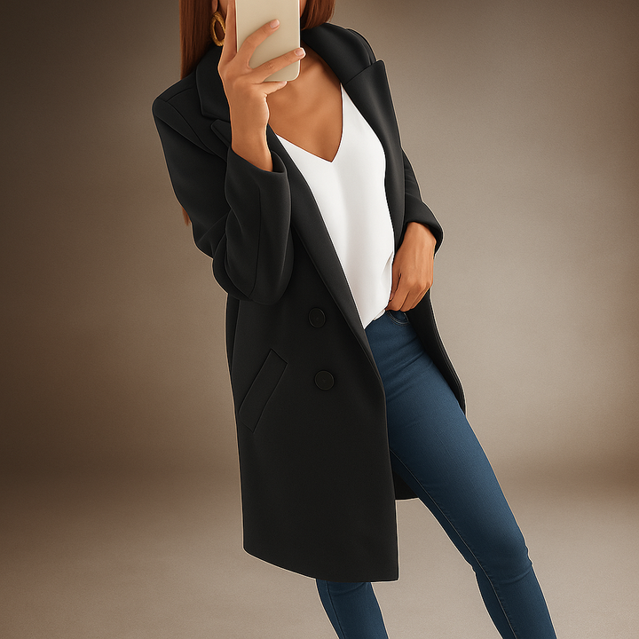Manteau pour femme à revers de style moderne et élégant - Irina