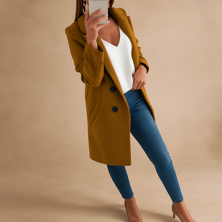 Manteau pour femme à revers de style moderne et élégant - Irina