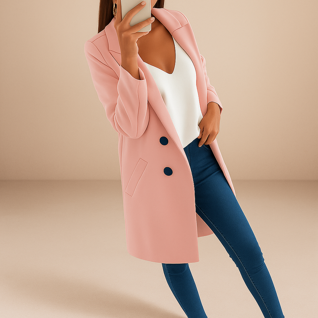 Manteau pour femme à revers de style moderne et élégant - Irina