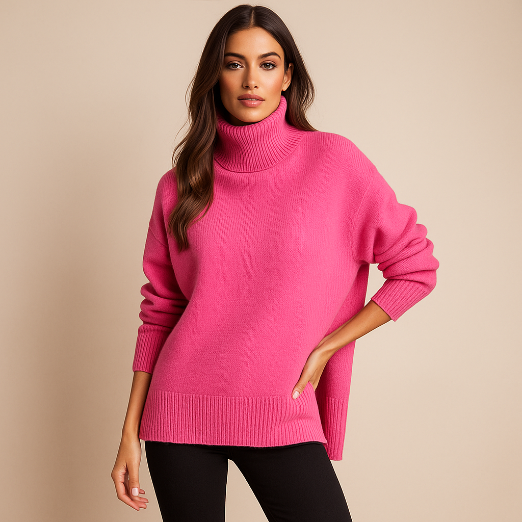 Pull décontracté à col roulé minimaliste pour femmes - Isis