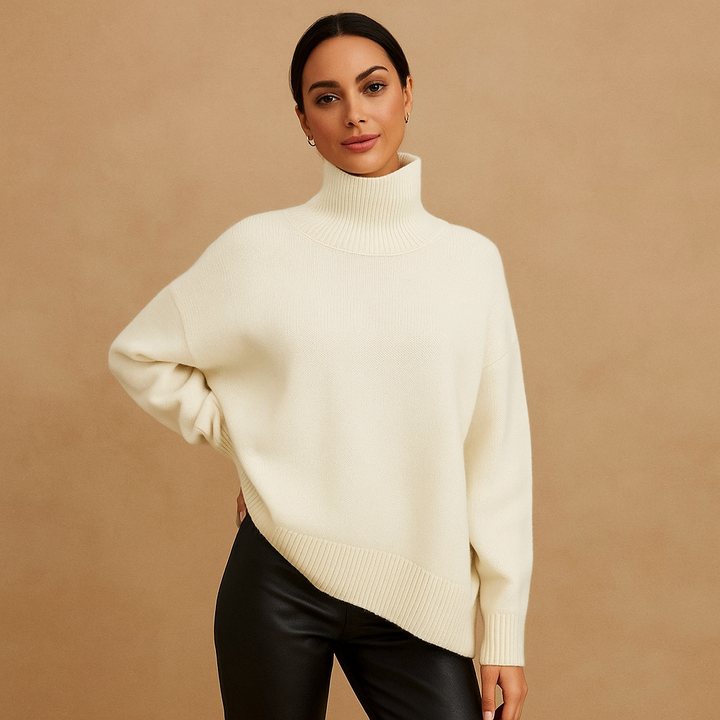 Pull décontracté à col roulé minimaliste pour femmes - Isis