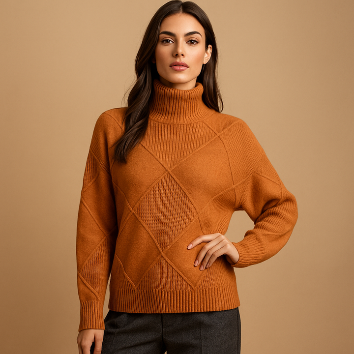 Pull décontracté à col roulé minimaliste pour femmes - Isis