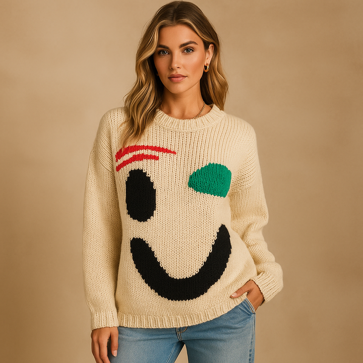 Pull tricoté pour femmes, design abstrait, style moderne - Valentina