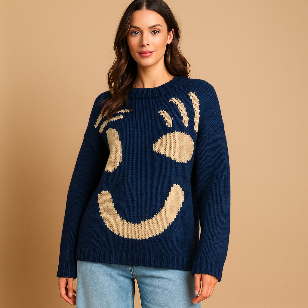 Pull tricoté pour femmes, design abstrait, style moderne - Valentina