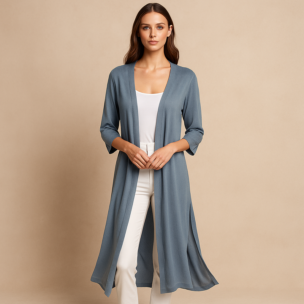 Long cardigan ouvert style minimaliste pour femme - Lang