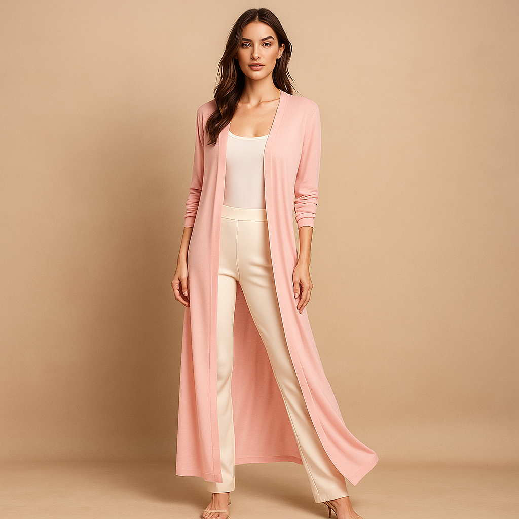 Long cardigan ouvert style minimaliste pour femme - Lang