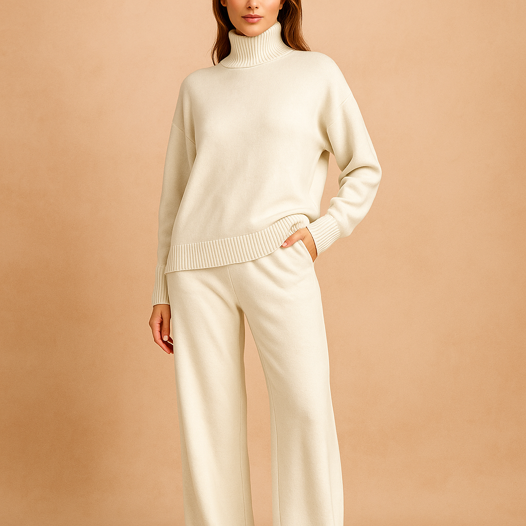 Ensemble pull et pantalon large en maille pour femme - Aveline