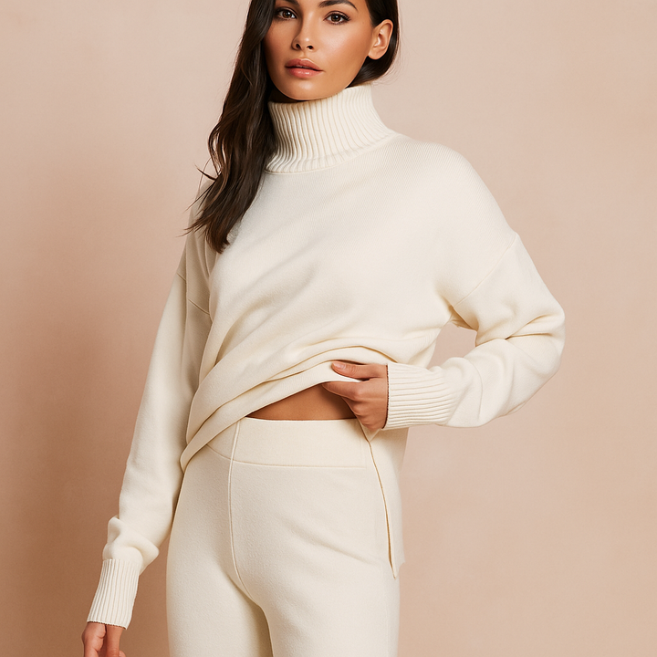 Ensemble pull et pantalon large en maille pour femme - Aveline