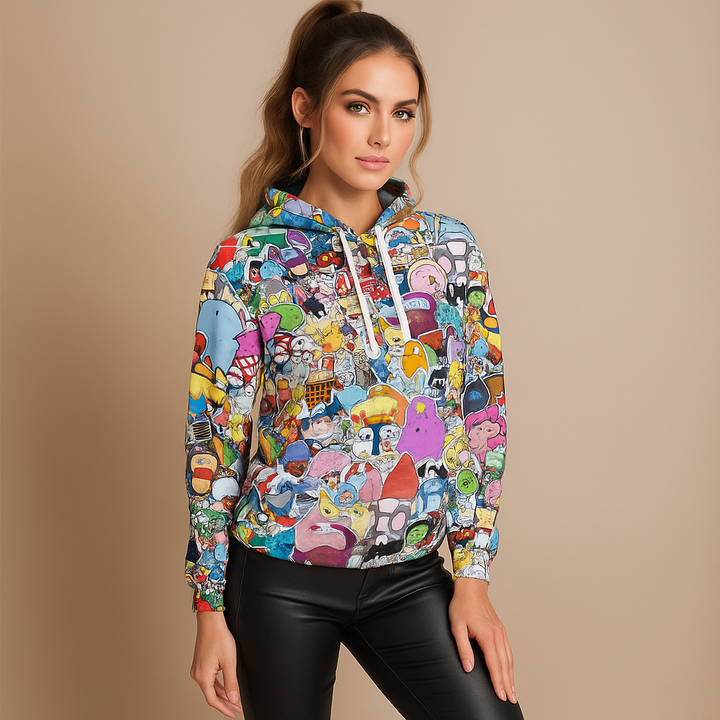 Sweat-shirt à capuche imprimé pour femme - Arlet