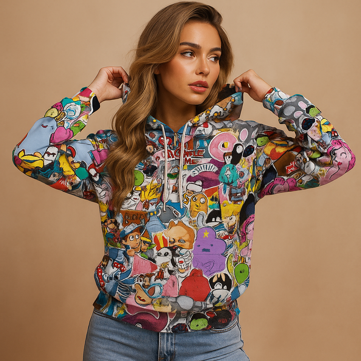 Sweat-shirt à capuche imprimé pour femme - Arlet
