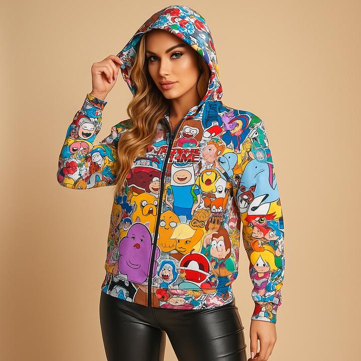Sweat-shirt à capuche imprimé pour femme - Arlet