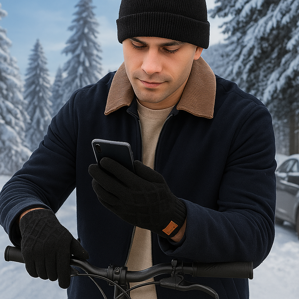 Gants d'hiver tactiles unisexes en tissu souple - Eamon