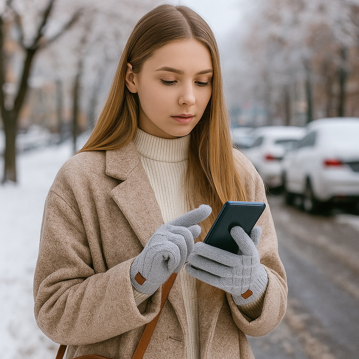 Gants d'hiver tactiles unisexes en tissu souple - Eamon
