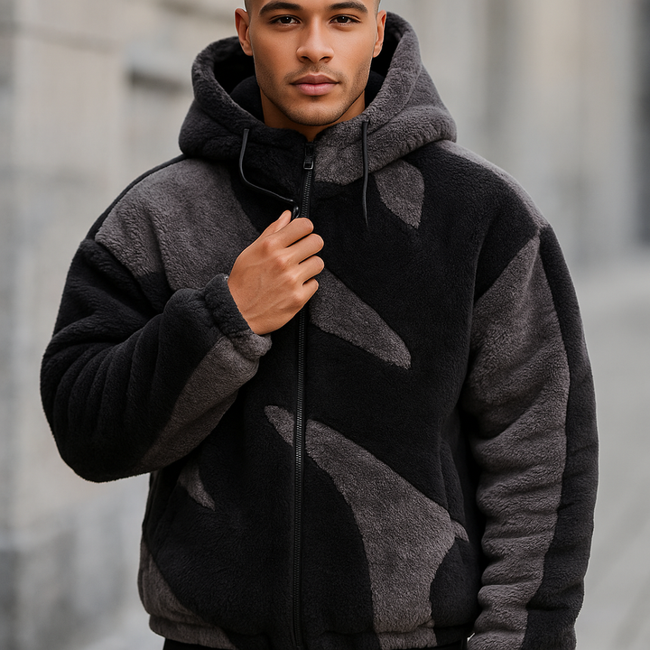 Veste texturée en peluche pour hommes - Daren