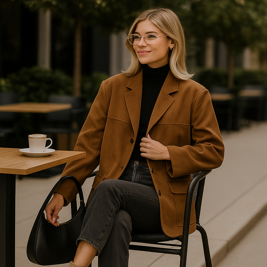 Veste effet daim pour femme - Saoudienne