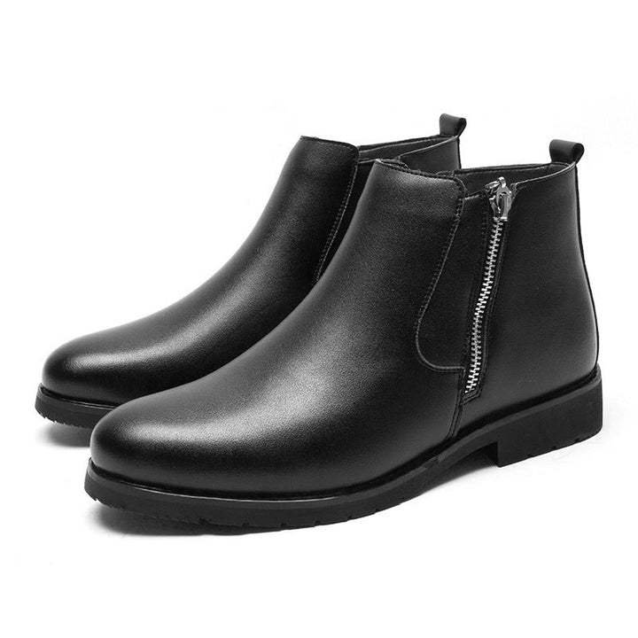 Bottines pour homme en cuir avec fermeture éclair latérale - Adrian