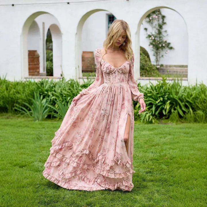 Isis - Robe sans bretelles à imprimé floral Unique