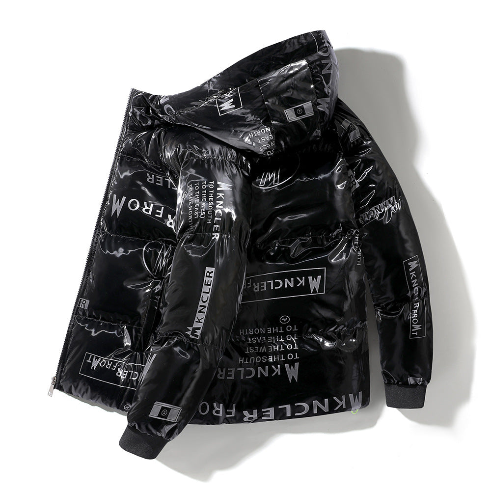 Veste à capuche matelassée effet vinyle pour homme - Lanuz