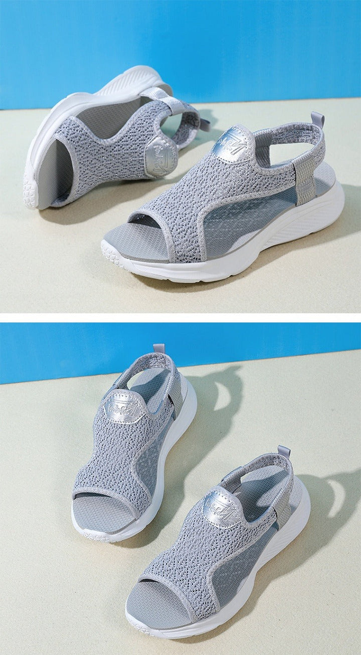 Sandales de sport pour femmes à semelle légère en tissu respirant noir - Naira