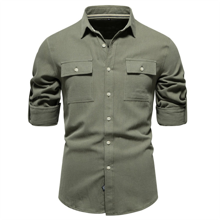 Chemise homme en coton, poches avant, style décontracté - Nicolas