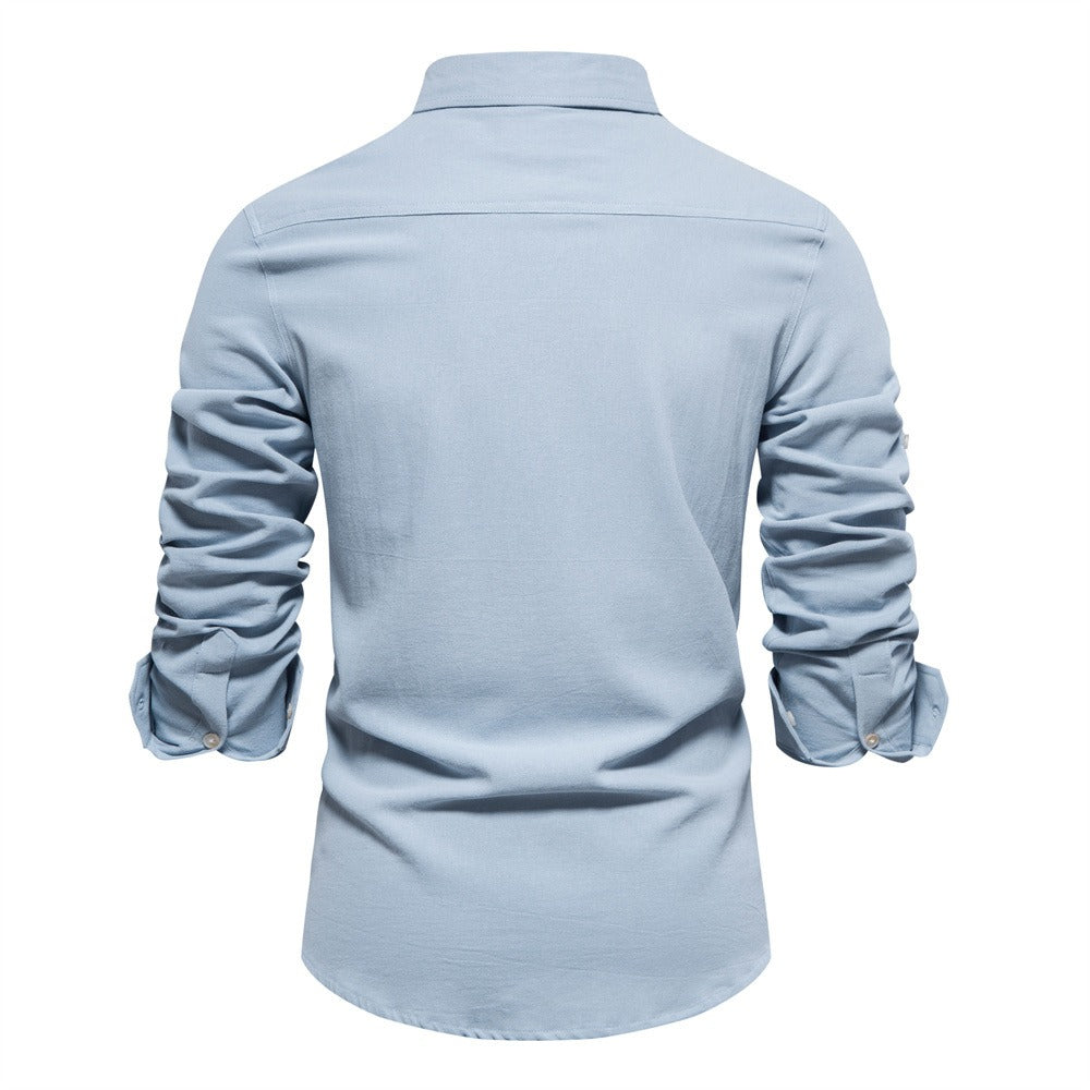 Chemise homme en coton, poches avant, style décontracté - Nicolas