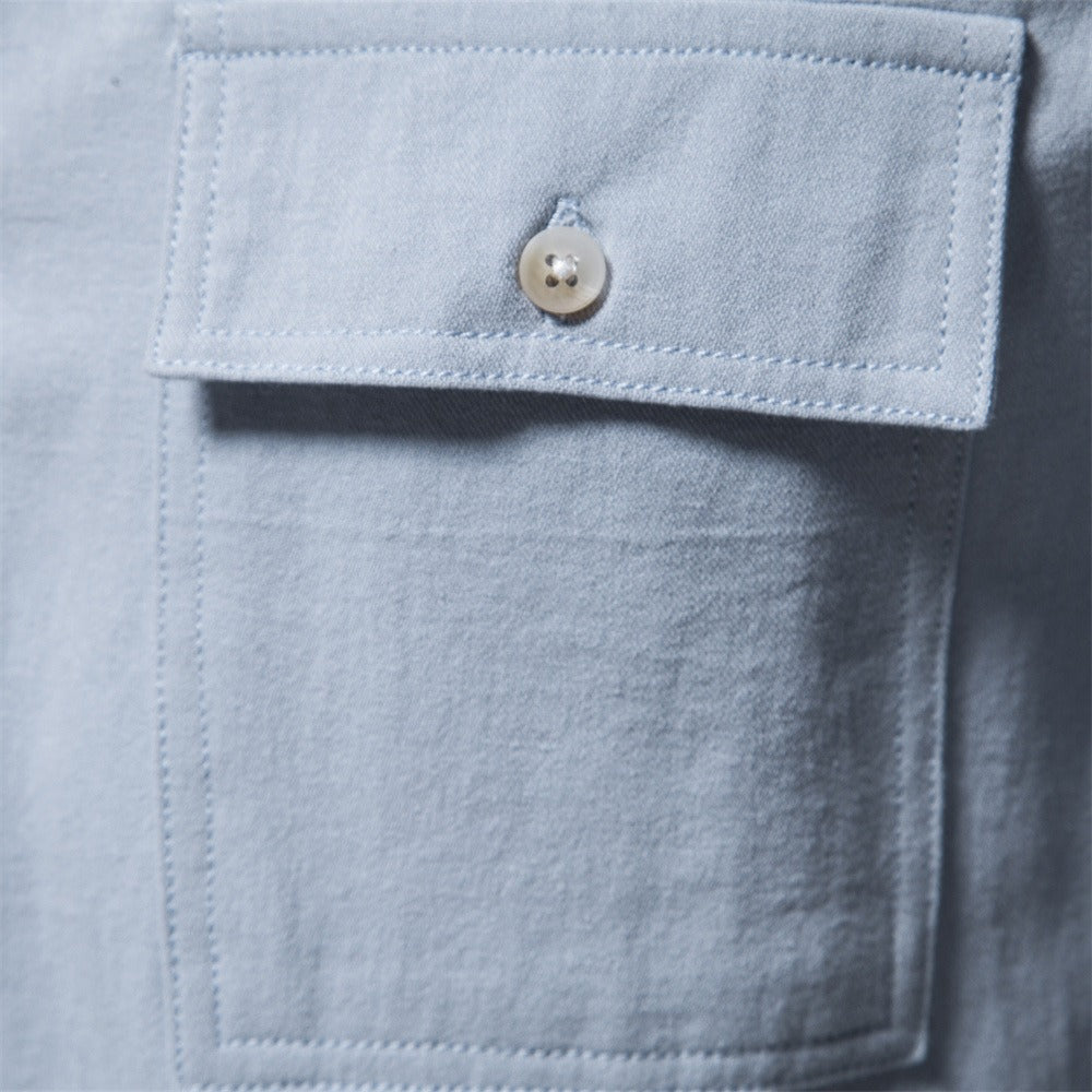 Chemise homme en coton, poches avant, style décontracté - Nicolas