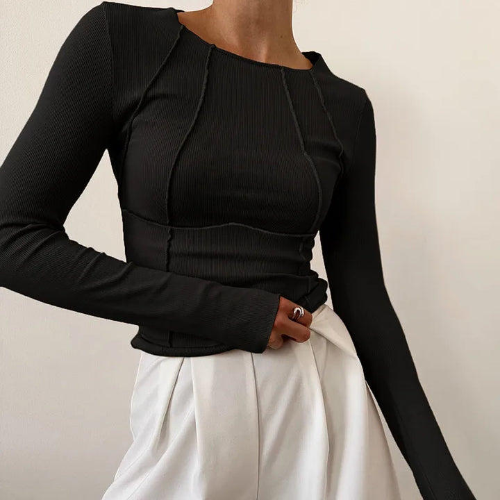 T-shirt ajusté à manches longues pour femmes - Malin