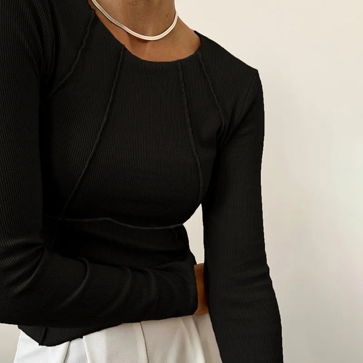 T-shirt ajusté à manches longues pour femmes - Malin