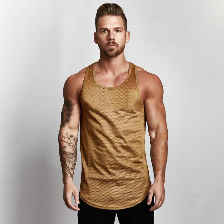 T-shirt sans manches en maille respirante pour hommes - Marco