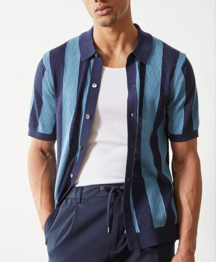 Polo homme en maille ajourée respirante de style rétro - Adrian