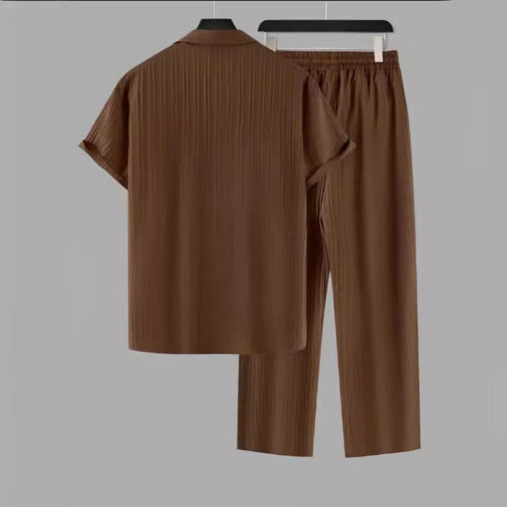 Ensemble décontracté en tissu plissé pour hommes - Damien