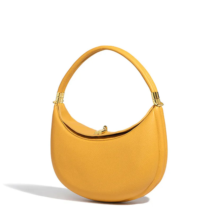 Sac demi-lune en cuir végétalien avec accessoires dorés - Yuna