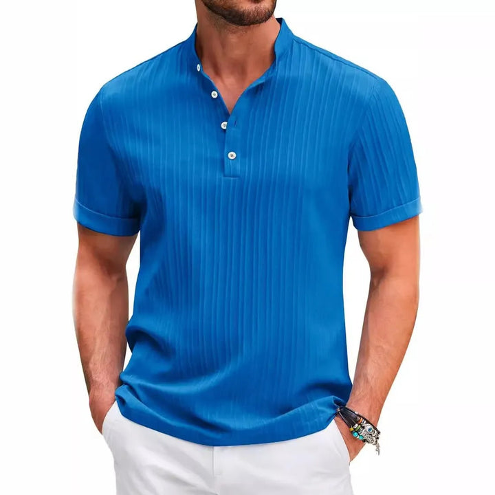 Chemise décontractée pour hommes avec col mao - Daniel