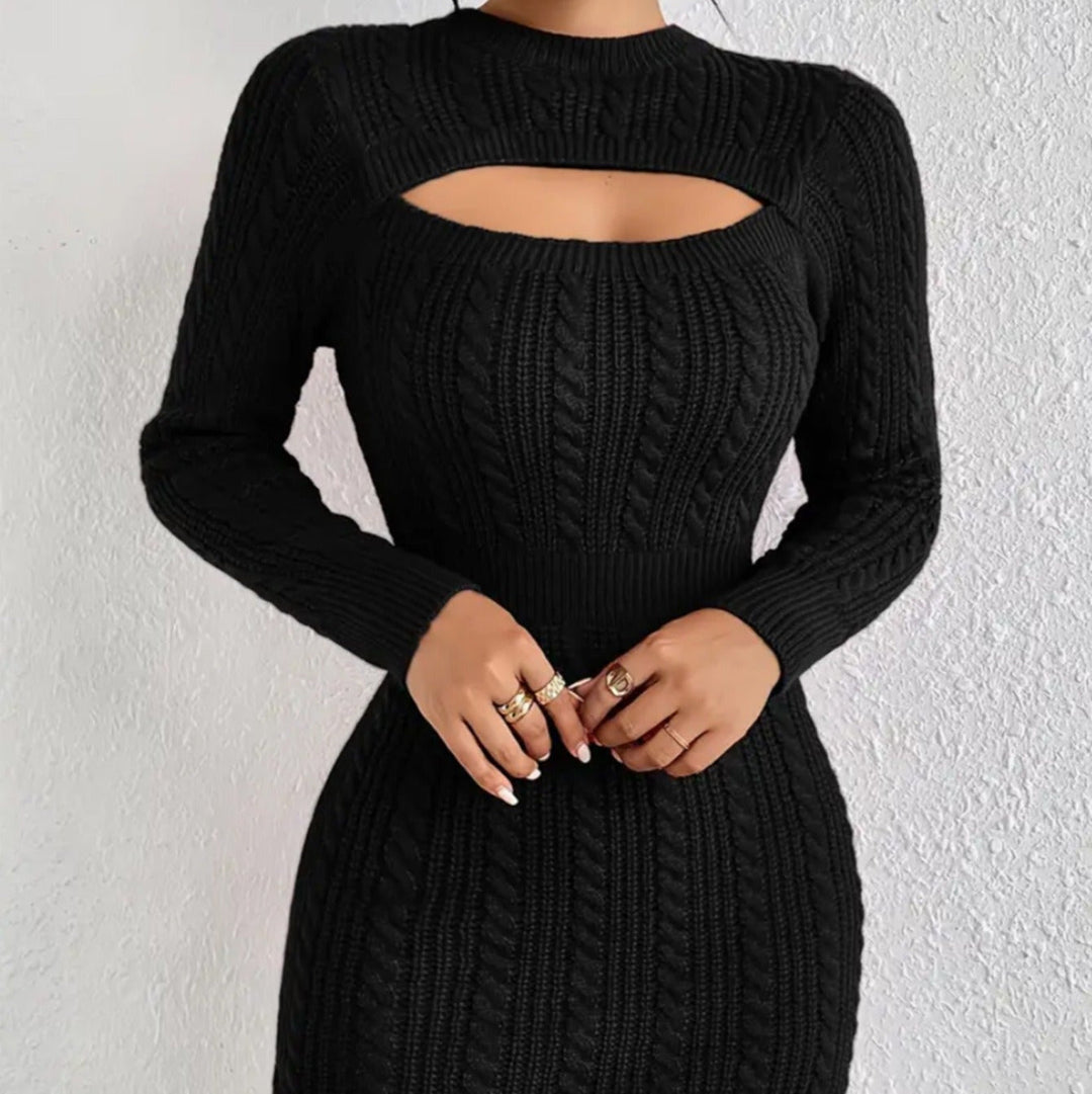 Robe courte et ajustée en tricot tressé - Noelia