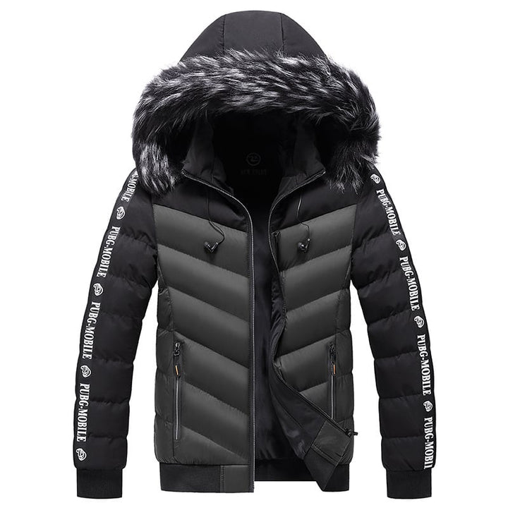 Veste matelassée pour homme avec capuche en fourrure synthétique - Elian