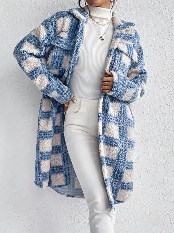 Manteau long à motifs en boucle pour femme - Sereane